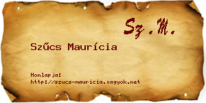 Szűcs Maurícia névjegykártya